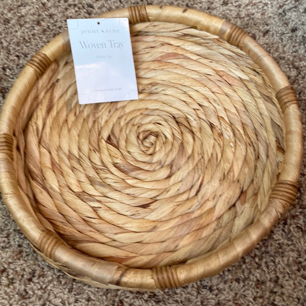 Jenni Kayne woven basket. NWT. 10.5” diameter. Very sturdy.